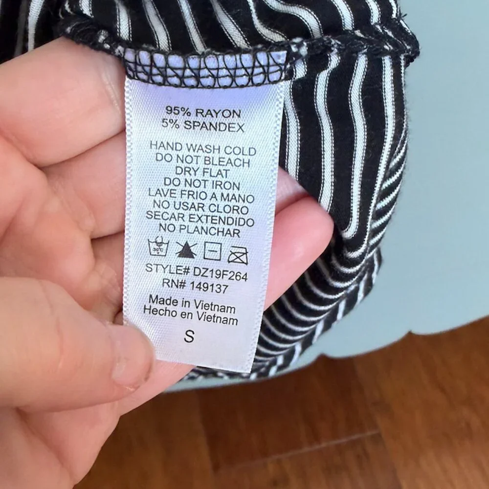 CJLA Black and White Striped Tank Top - Picture 3 of 3